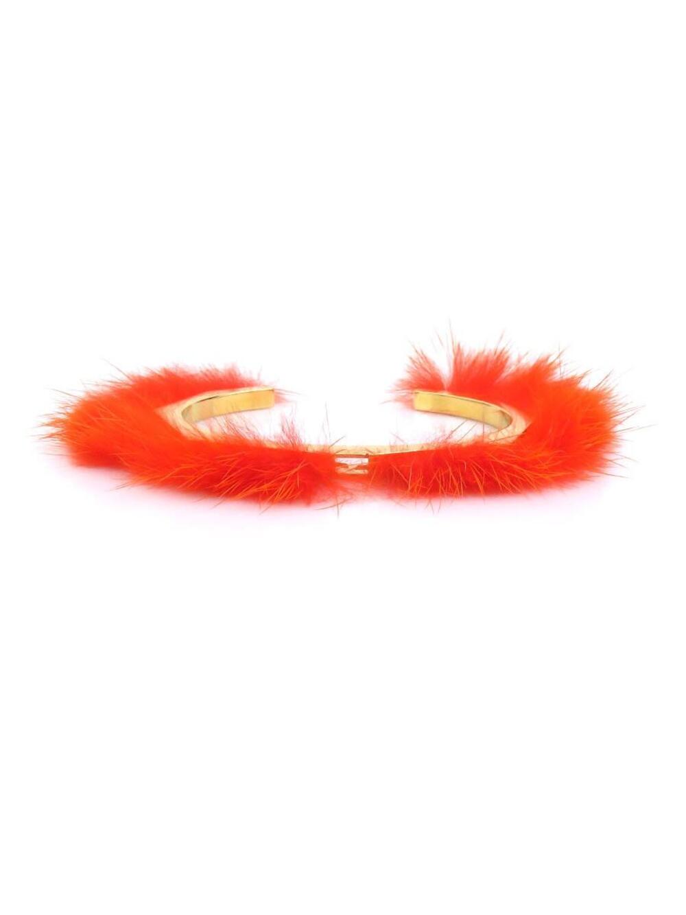 Auth Fendi Bangle Bracelet Orange/Gold #338702F19B